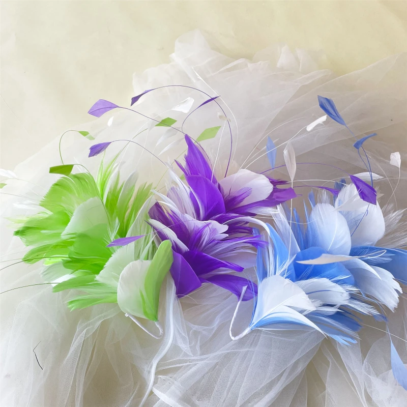RM720 Feather Mount Goose Hackle Feather Millinery Fascinators Hat Handcraft Headress