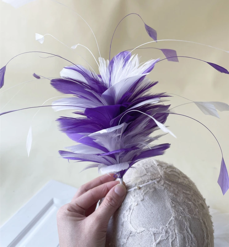 RM712 Feather Mount Goose Feather Millinery Fascinators Hat Handcraft Headress
