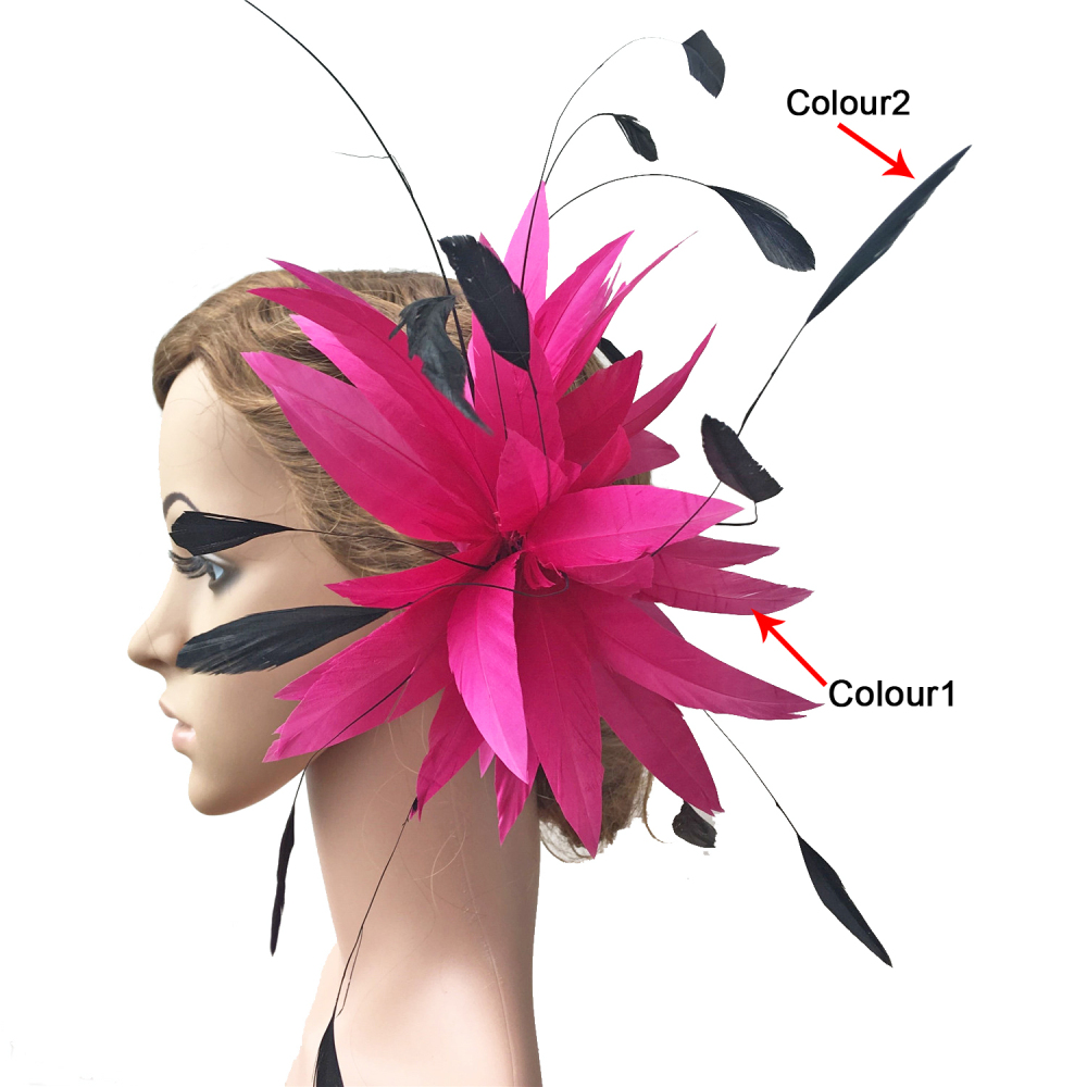 RM611 Feather Mount Stripped Coque Feather Millinery Fascinators Hat Handcraft Headress