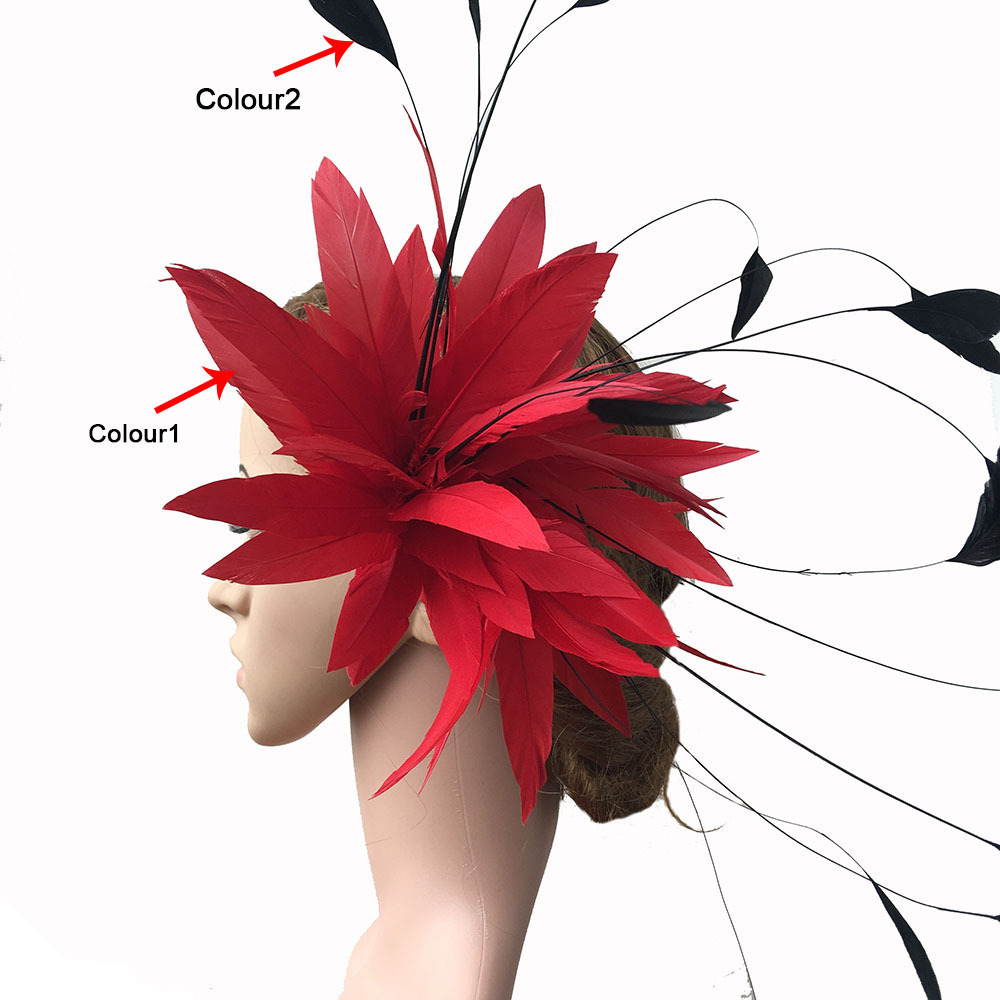 RM611 Feather Mount Stripped Coque Feather Millinery Fascinators Hat Handcraft Headress