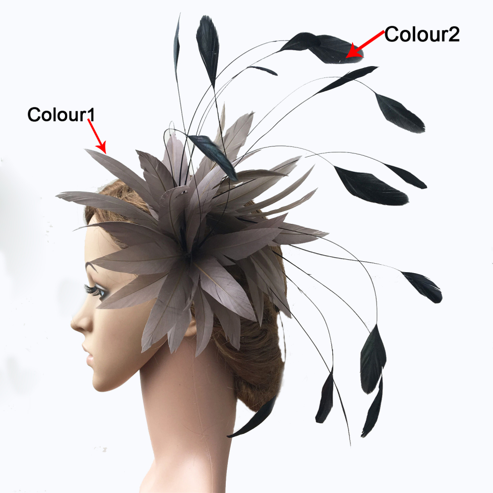 RM611 Feather Mount Stripped Coque Feather Millinery Fascinators Hat Handcraft Headress