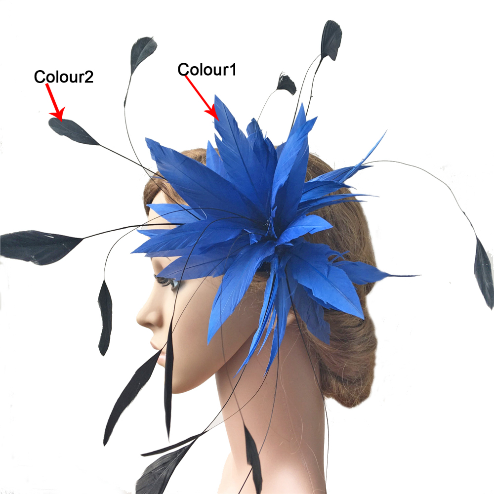 RM704 Feather Mount Stripped Coque Feather Millinery Fascinators Hat Handcraft Headress