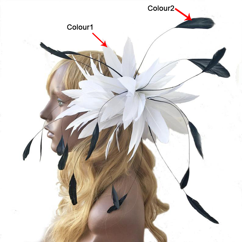 RM611 Feather Mount Stripped Coque Feather Millinery Fascinators Hat Handcraft Headress