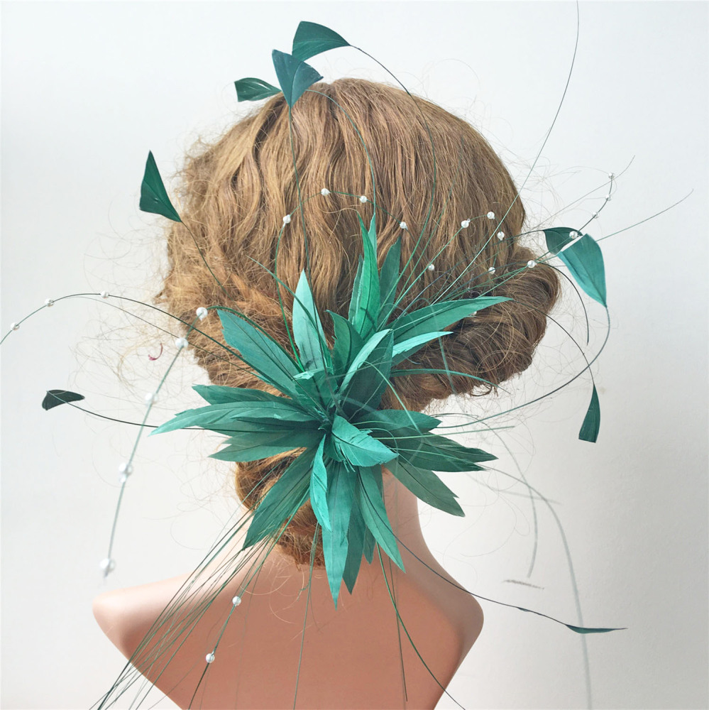 RM805 Feather Mount Goose Hackle Feather Millinery Fascinators Hat Handcraft Headress