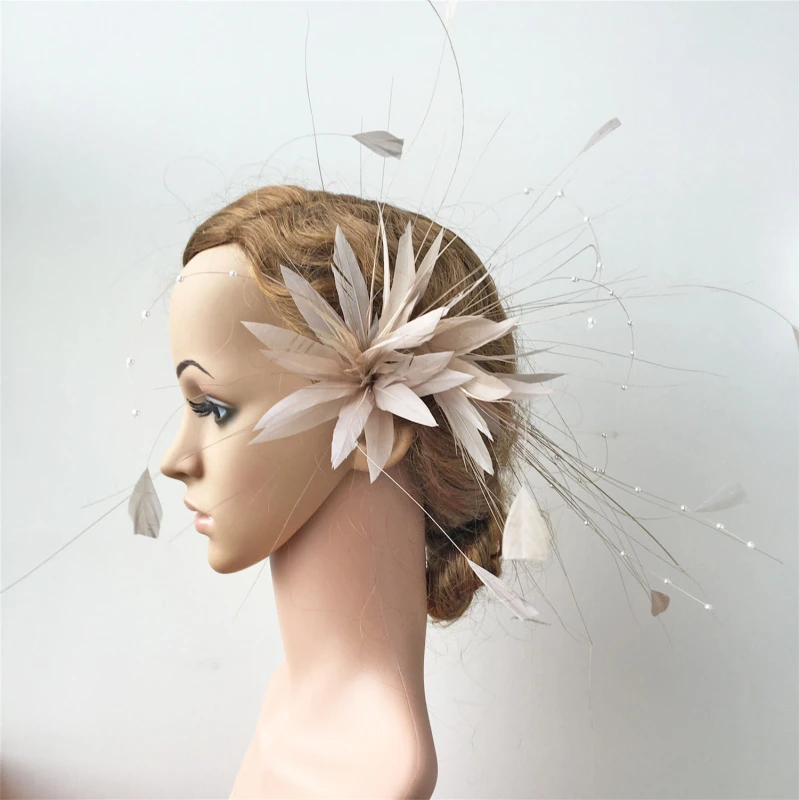 RM808 Feather Mount Goose Hackle Feather Millinery Fascinators Hat Handcraft Headress