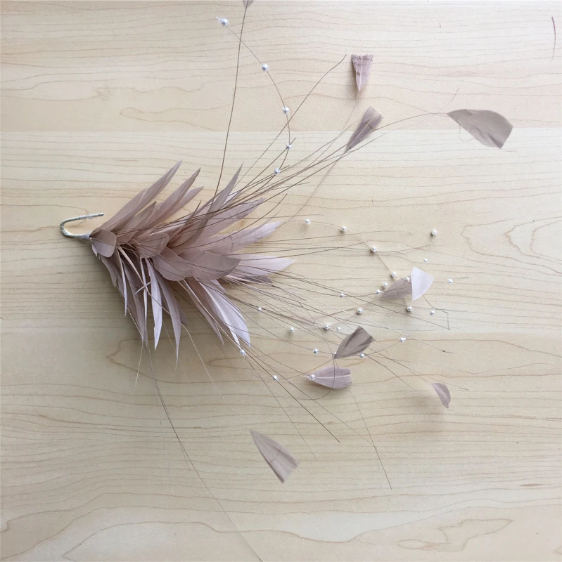 RM808 Feather Mount Goose Hackle Feather Millinery Fascinators Hat Handcraft Headress