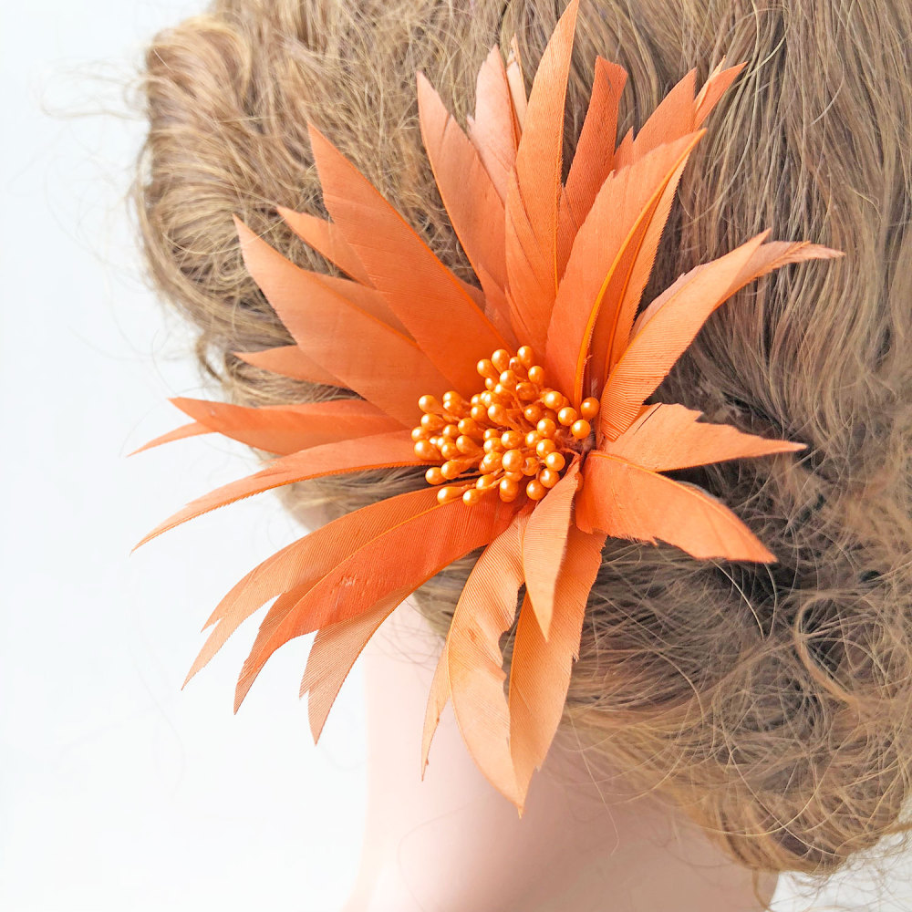 RB021 Feather Flower Millinery Fascinators Hat Handcraft Headress