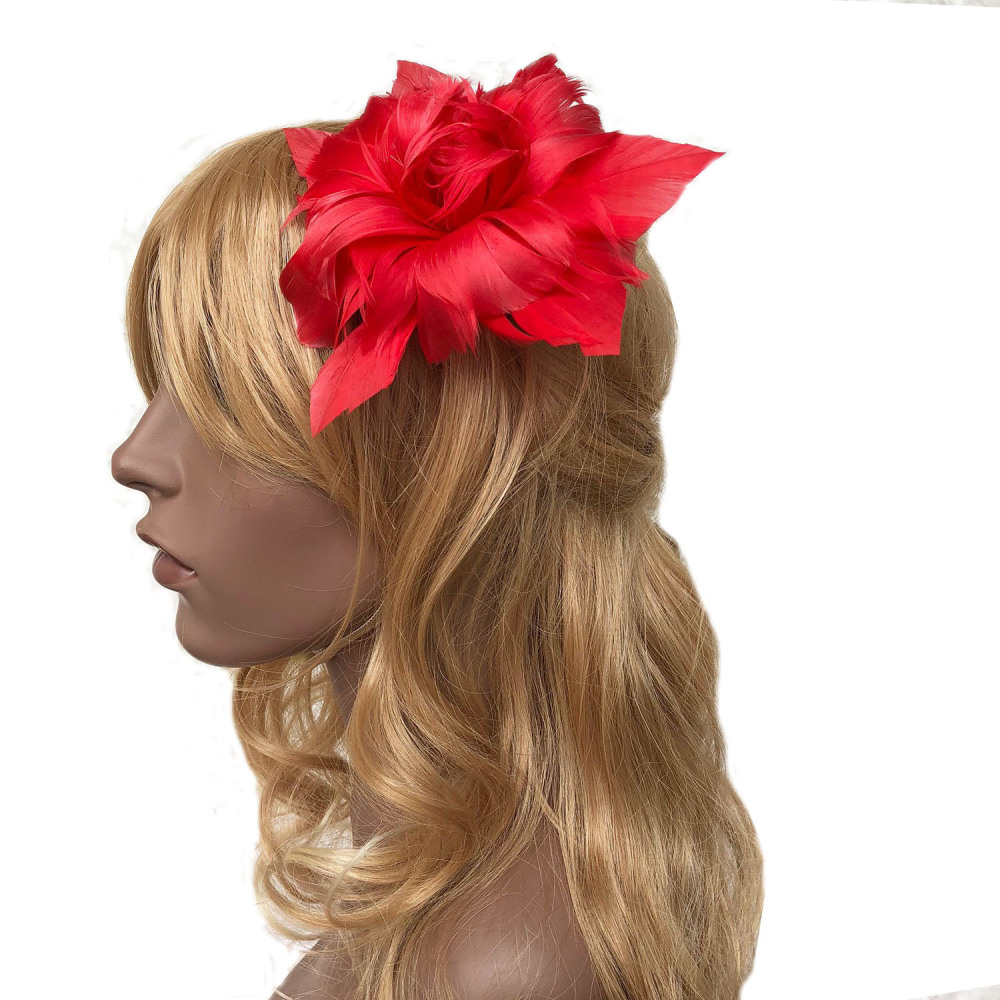 RB021 Feather Flower Millinery Fascinators Hat Handcraft Headress