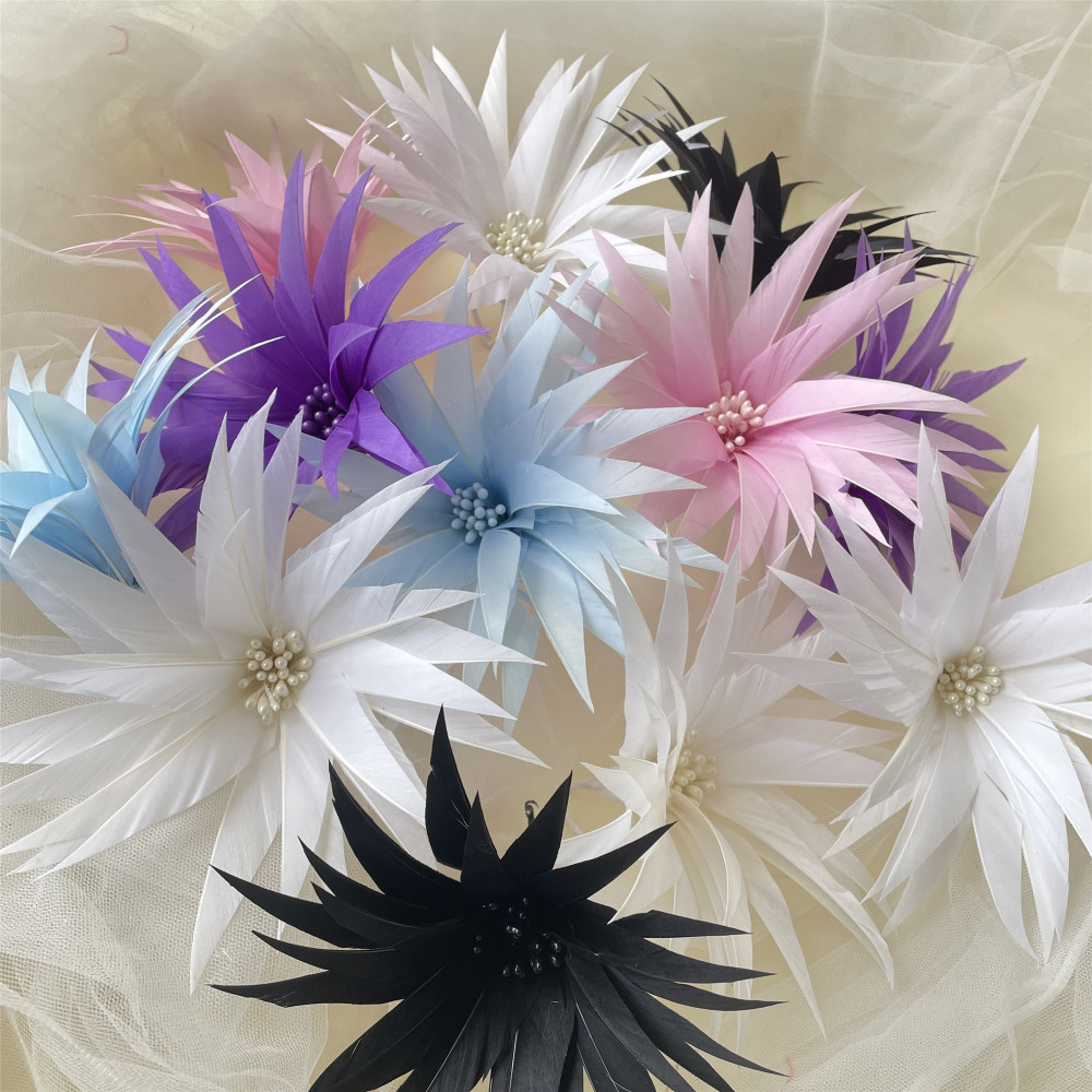 RB021 Feather Flower Millinery Fascinators Hat Handcraft Headress