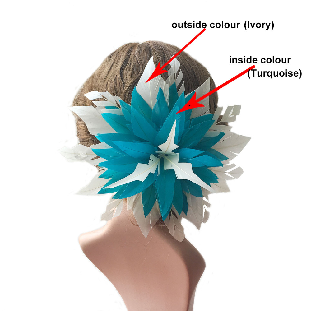 RB099 Feather Mount Goose Feather Millinery Fascinators Hat Handcraft Headress