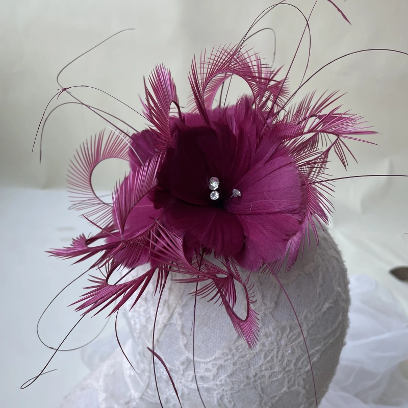 RB079 Feather Flower Millinery Fascinators Hat Handcraft Headress