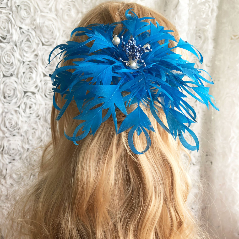 RB0101 Feather Flower Millinery Fascinators Hat Handcraft Headress