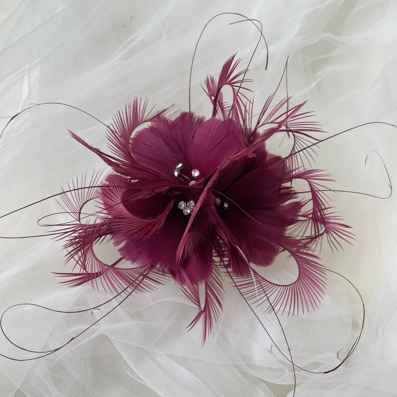 RB080 Feather Flower Millinery Fascinators Hat Handcraft Headress