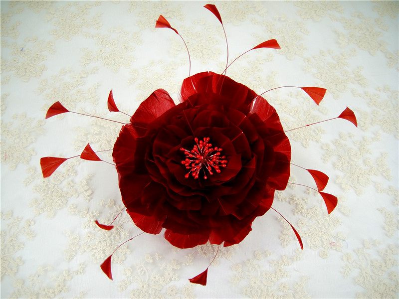 RB058 Feather Flower Millinery Fascinators Hat Handcraft Headress