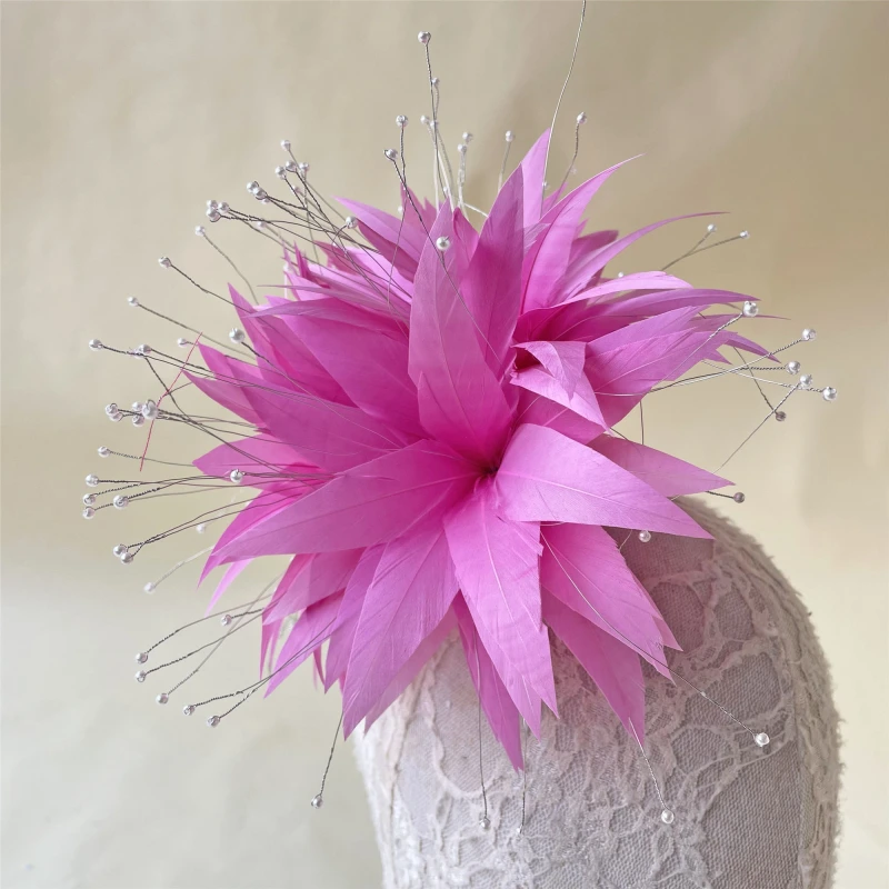 RB114 Feather Flower Millinery Fascinators Hat Handcraft Headress