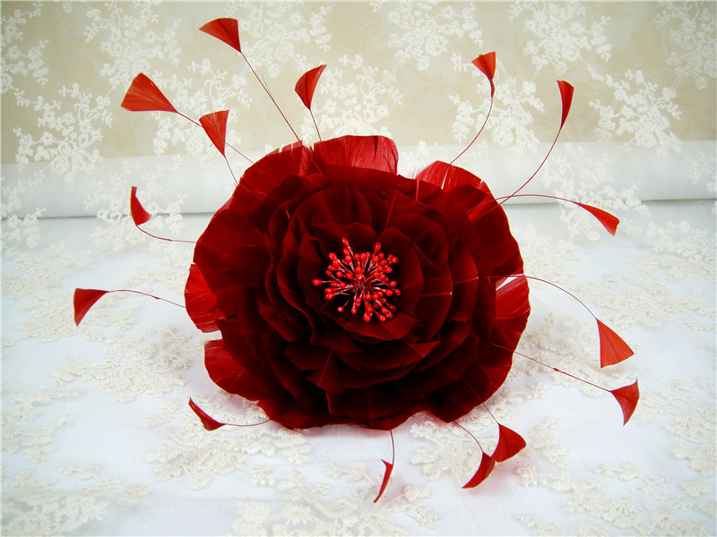 RB058 Feather Flower Millinery Fascinators Hat Handcraft Headress