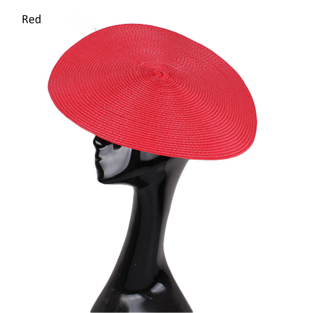 HBM007 Round Straw Hat Base for Fascinator Millinery 13.8"