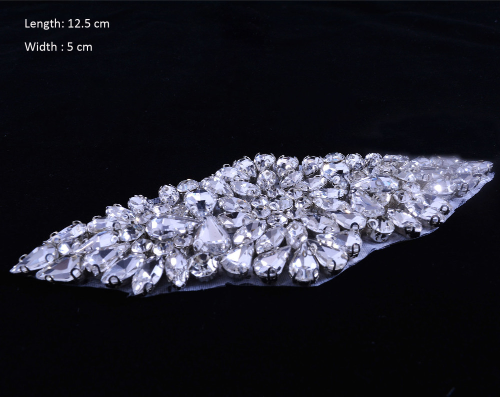 SM155 Crystal Diamante  Rhinestone Applique 1 Piece