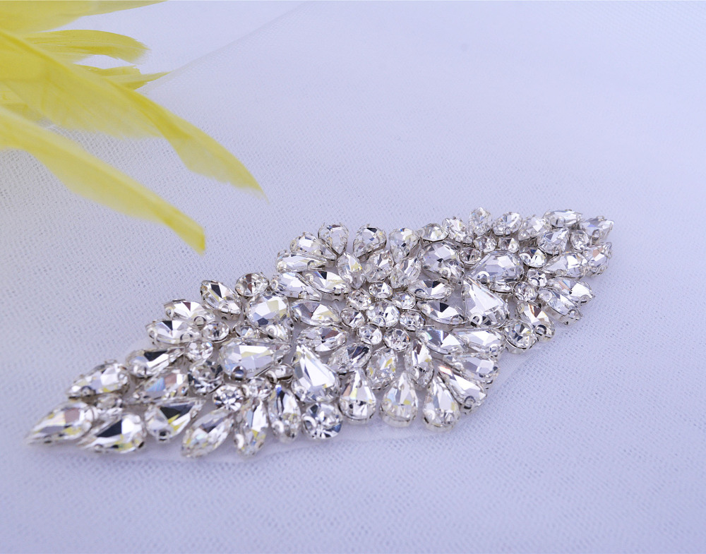 SM155 Crystal Diamante  Rhinestone Applique 1 Piece