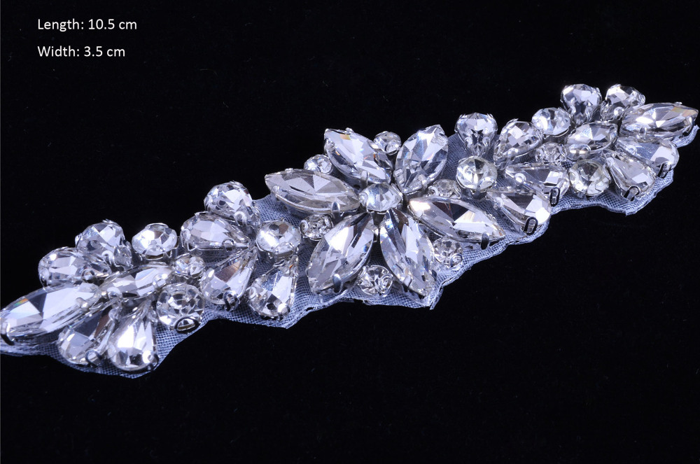 SM158 Crystal Diamante  Rhinestone Applique 1 Piece