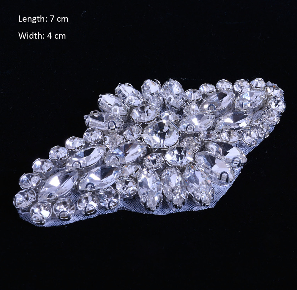 SM164 Crystal Diamante  Rhinestone Applique 1 Piece