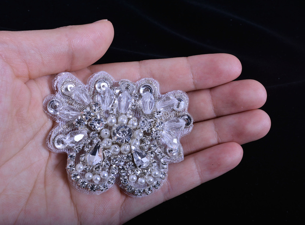 SM165 Crystal Diamante  Rhinestone Applique 1 Piece