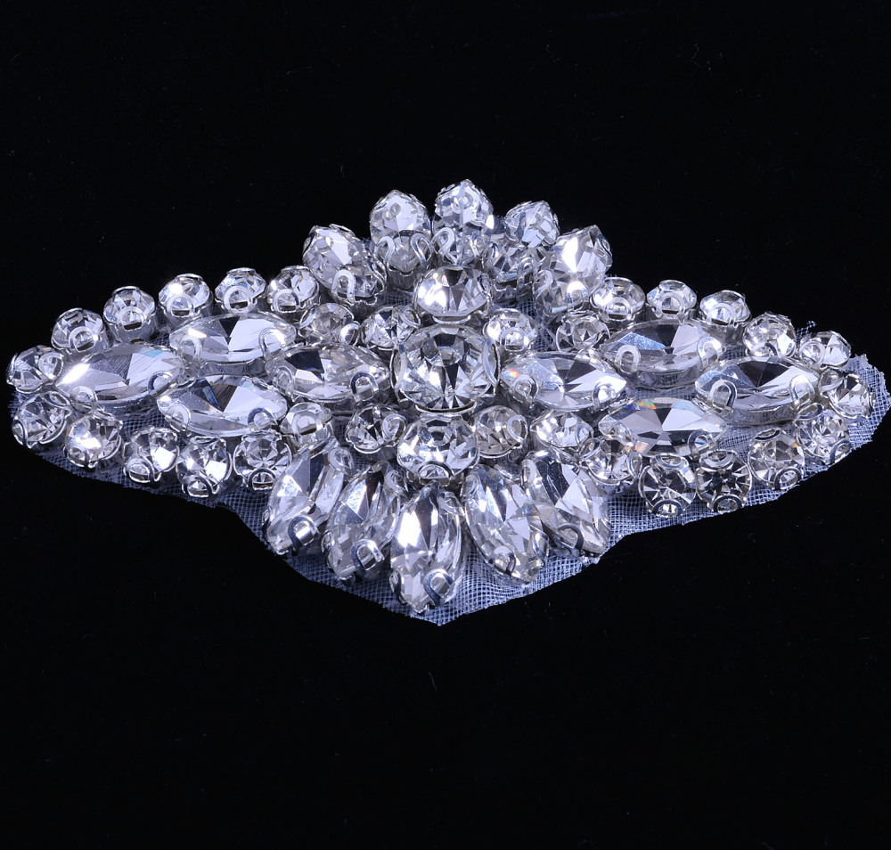 SM164 Crystal Diamante  Rhinestone Applique 1 Piece