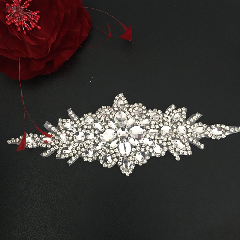 SM012 Crystal Diamante  Rhinestone Applique 1 Piece