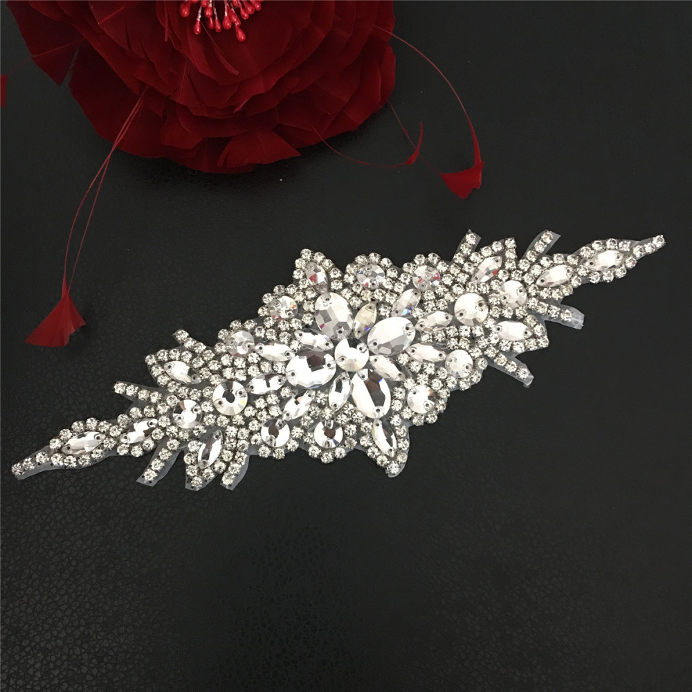 SM012 Crystal Diamante  Rhinestone Applique 1 Piece
