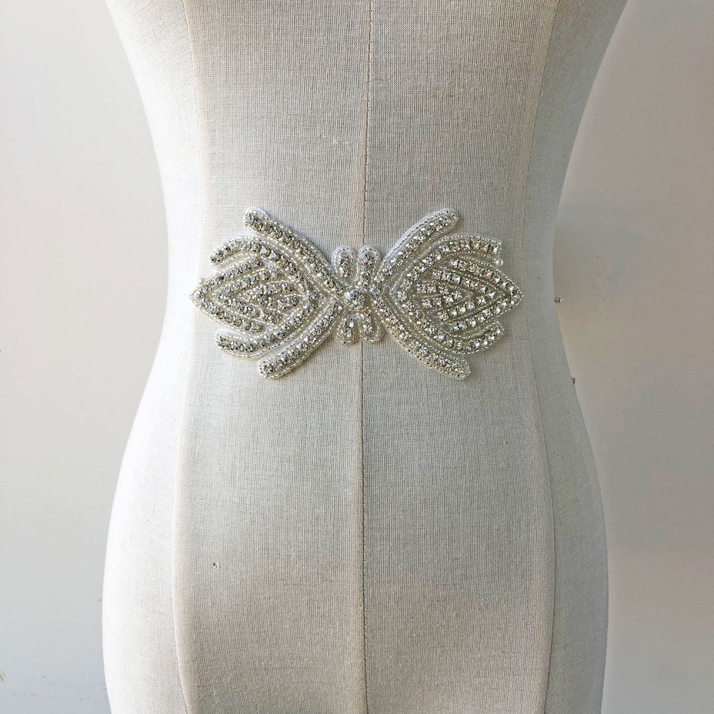 SM007 Crystal Diamante  Rhinestone Applique 1 Piece