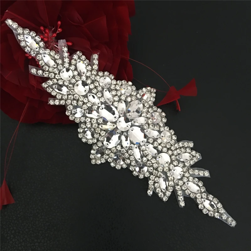 SM012 Crystal Diamante  Rhinestone Applique 1 Piece