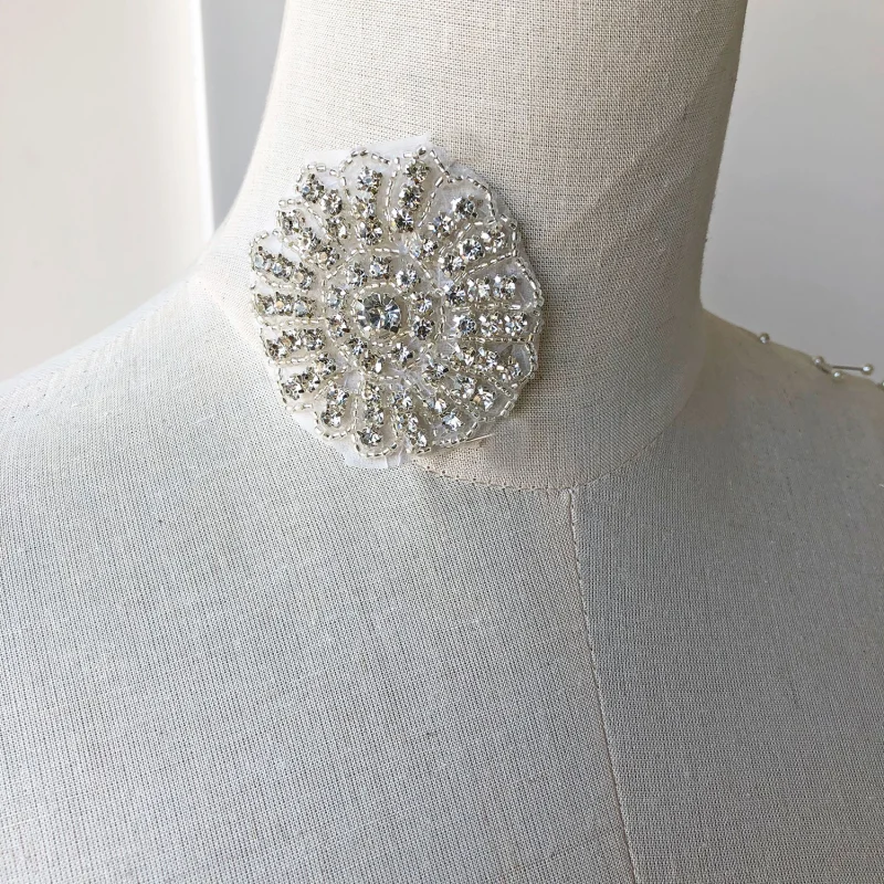 SM005 Crystal Diamante  Rhinestone Applique 1 Piece