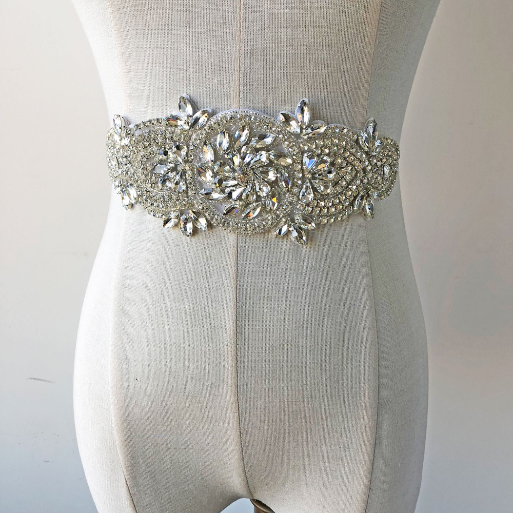 SM015 Crystal Diamante  Rhinestone Applique 1 Piece