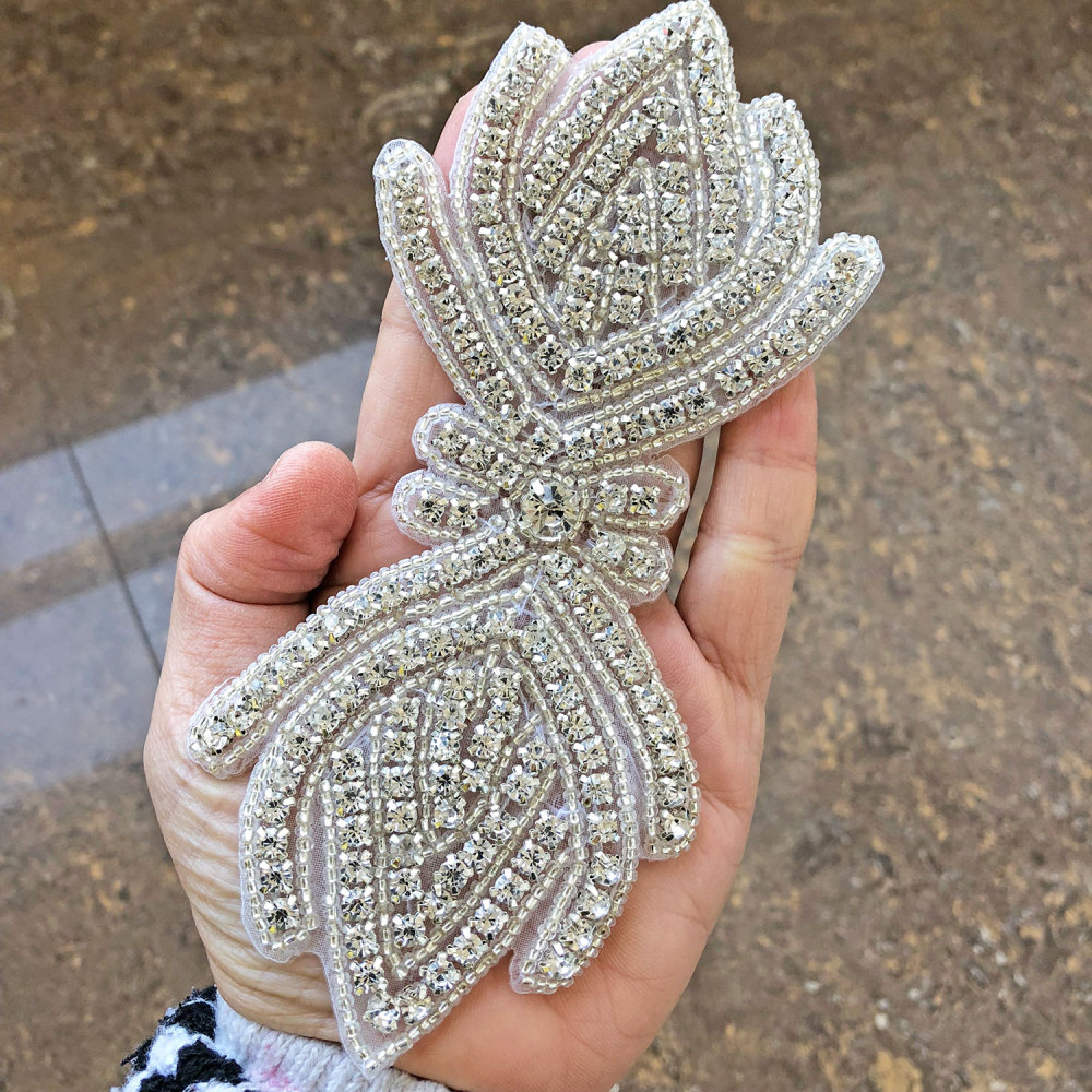 SM007 Crystal Diamante  Rhinestone Applique 1 Piece