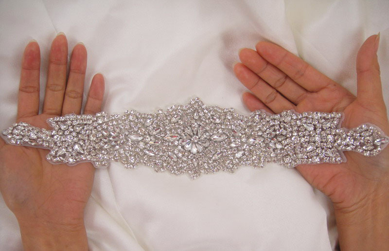 SM011 Crystal Diamante  Rhinestone Applique 1 Piece