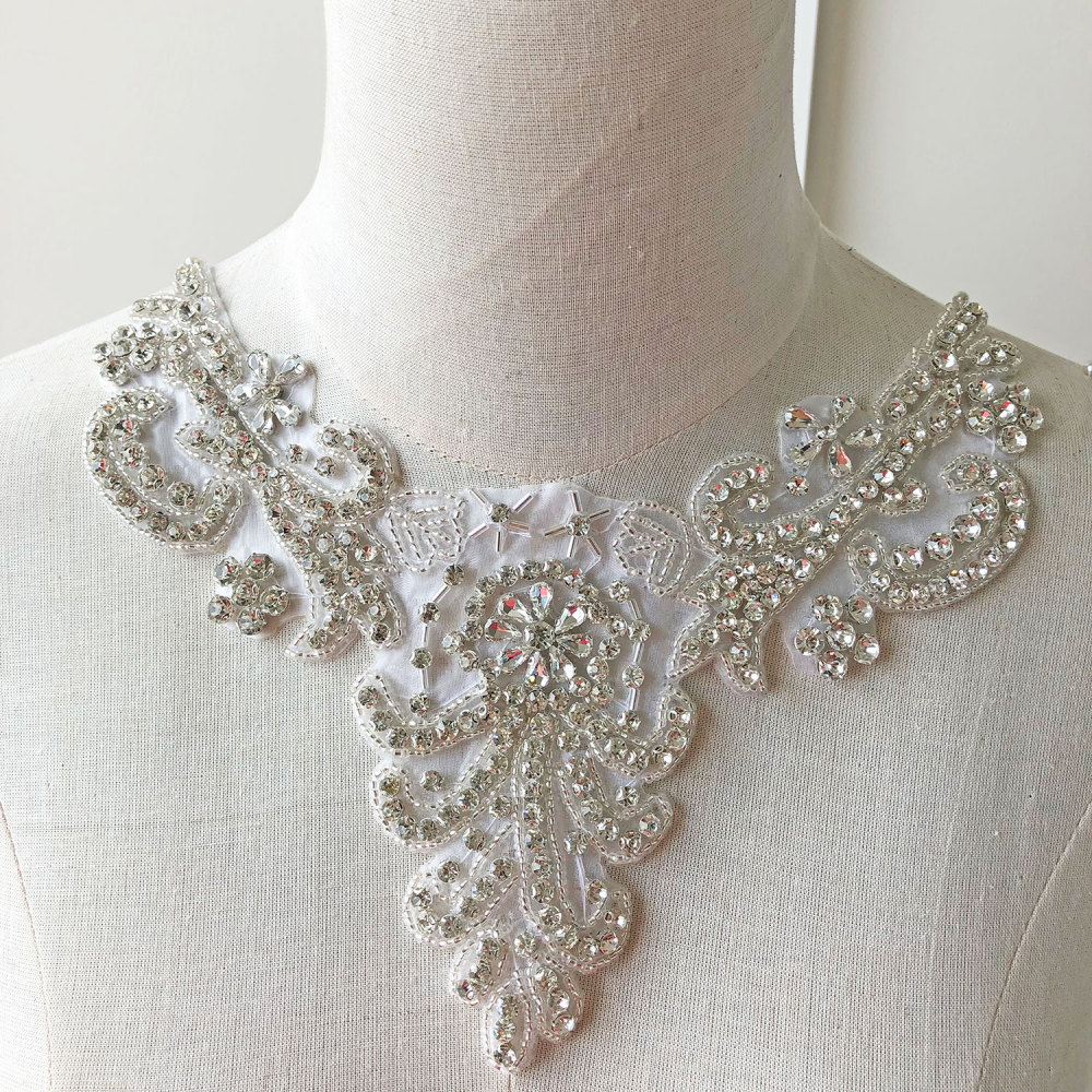 SM014 Crystal Diamante  Rhinestone Applique 1 Piece