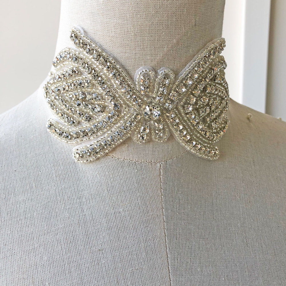 SM007 Crystal Diamante  Rhinestone Applique 1 Piece