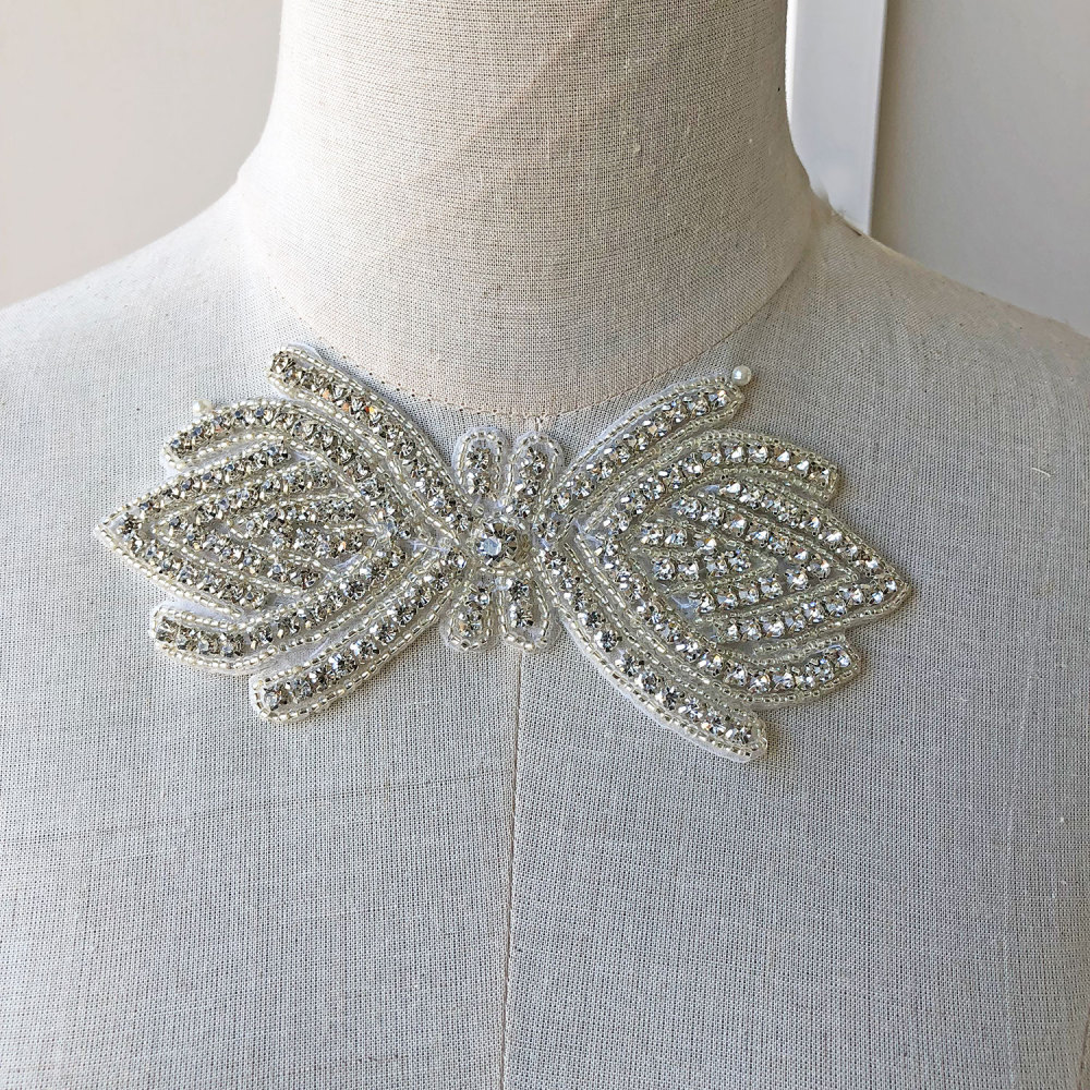 SM007 Crystal Diamante  Rhinestone Applique 1 Piece