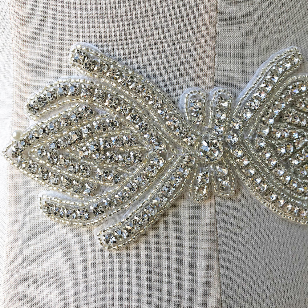 SM007 Crystal Diamante  Rhinestone Applique 1 Piece