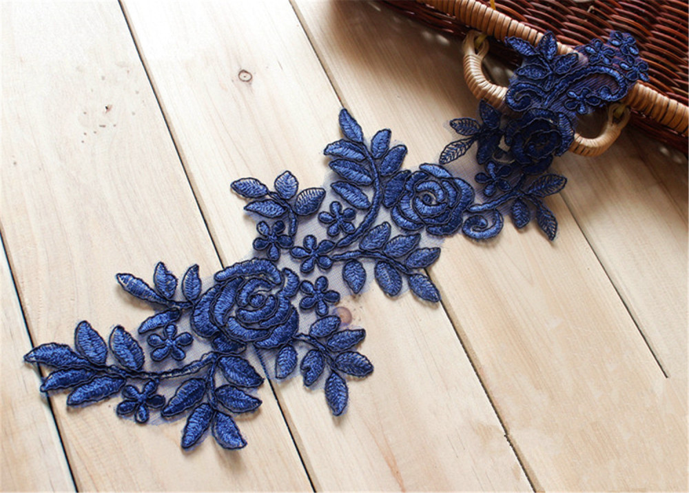 SAP1144 Guipure Lace Applique Sew on Wedding Bridal Dress Gown 1 Pair