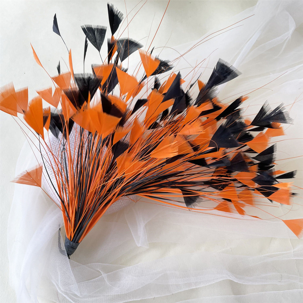 RM611 Feather Mount Stripped Coque Feather Millinery Fascinators Hat Handcraft Headress