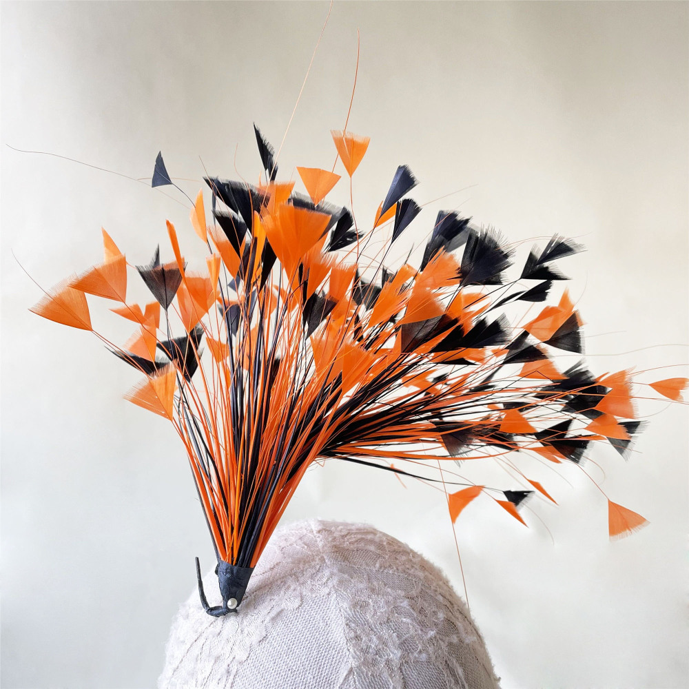 RM611 Feather Mount Stripped Coque Feather Millinery Fascinators Hat Handcraft Headress