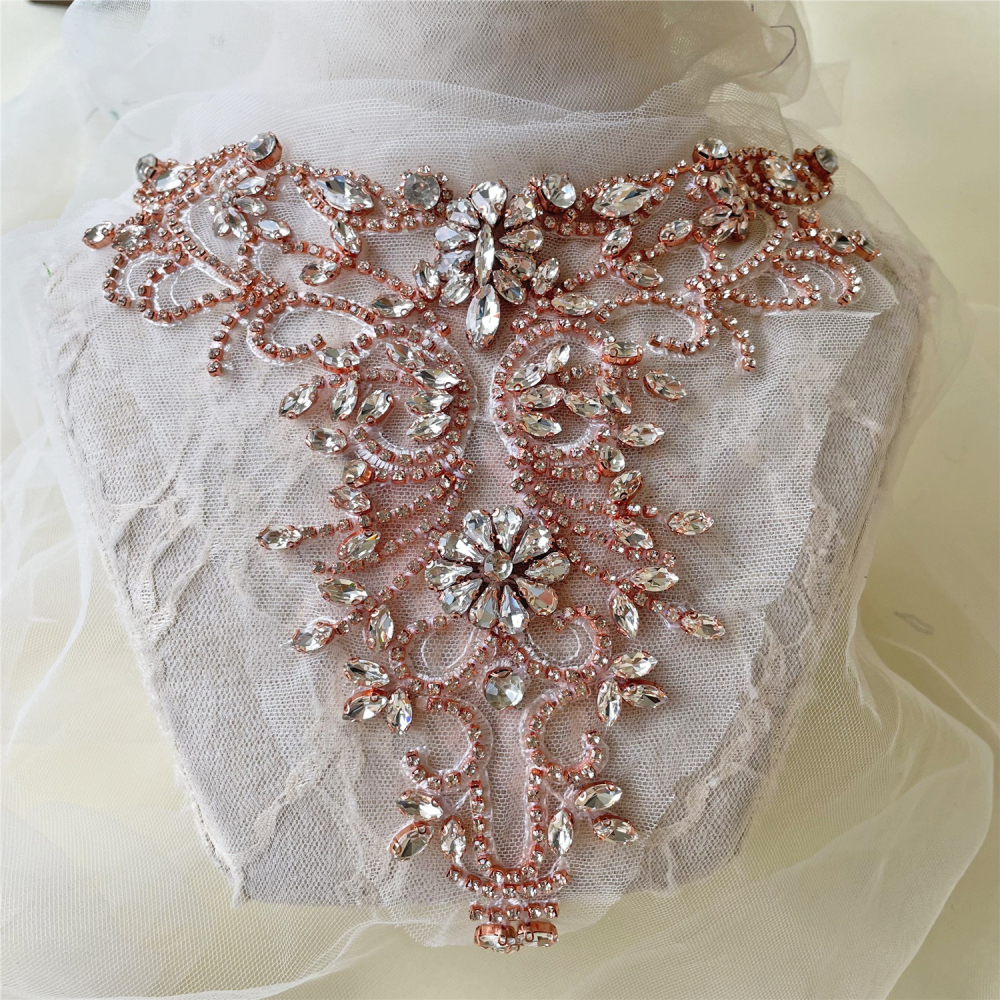 SM144 Crystal Diamante  Rhinestone Applique 1 Piece