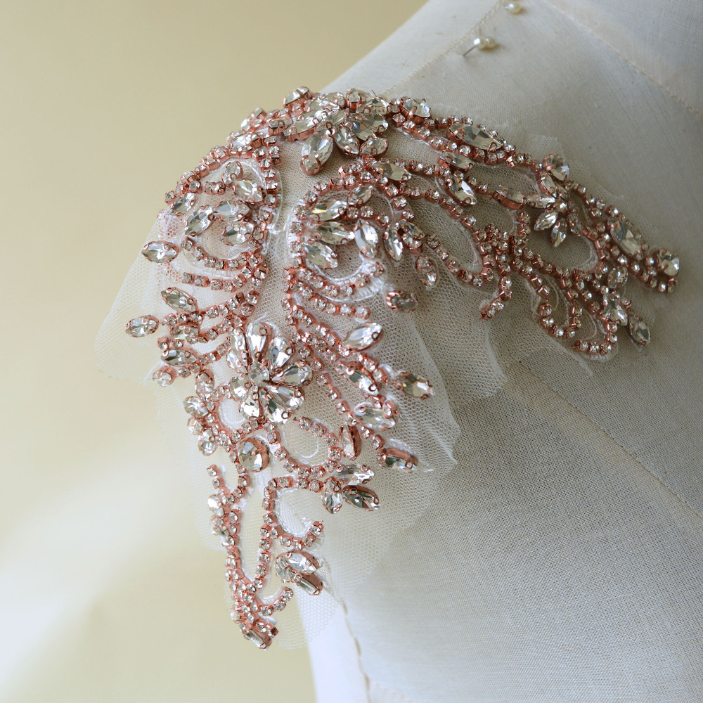 SM144 Crystal Diamante  Rhinestone Applique 1 Piece