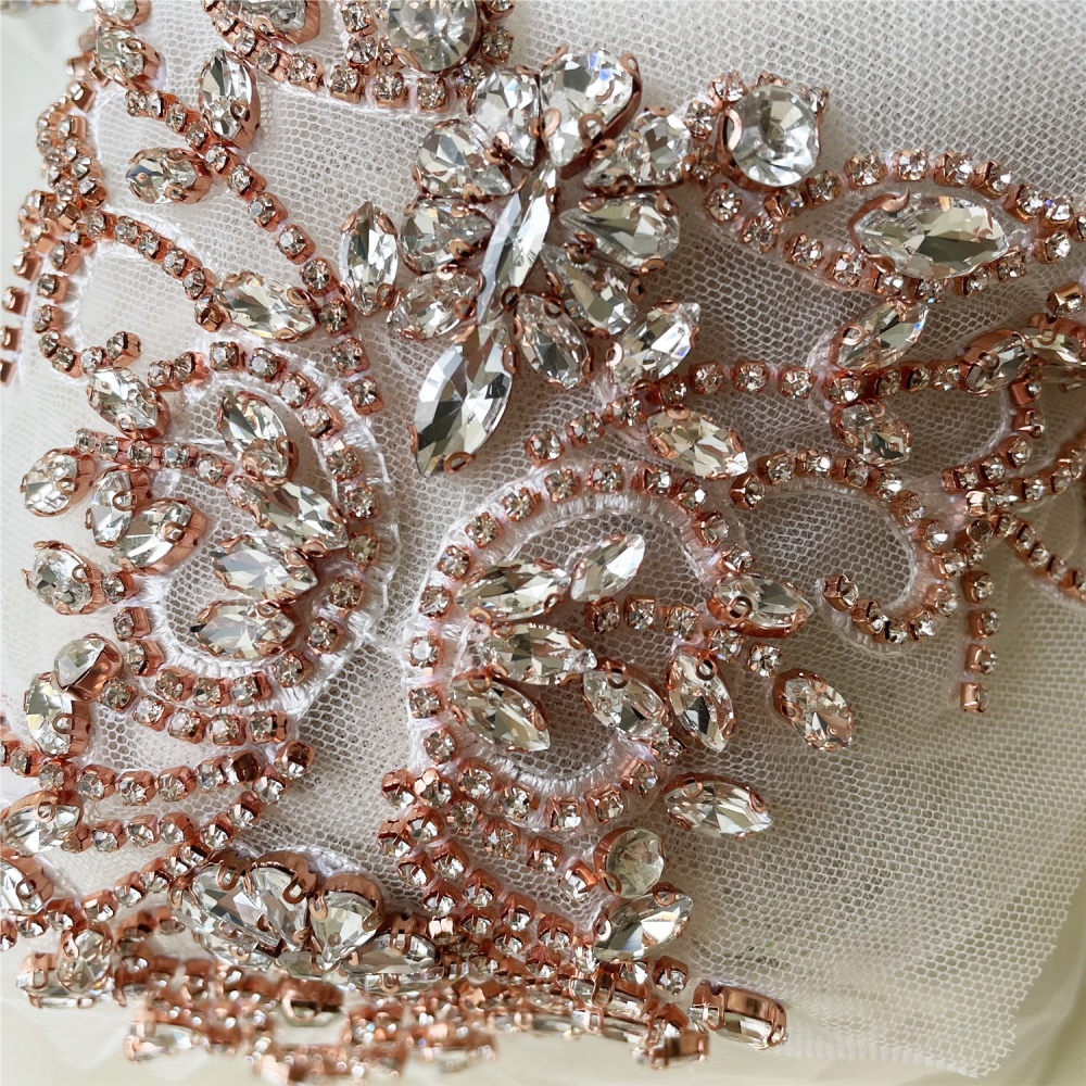 SM144 Crystal Diamante  Rhinestone Applique 1 Piece