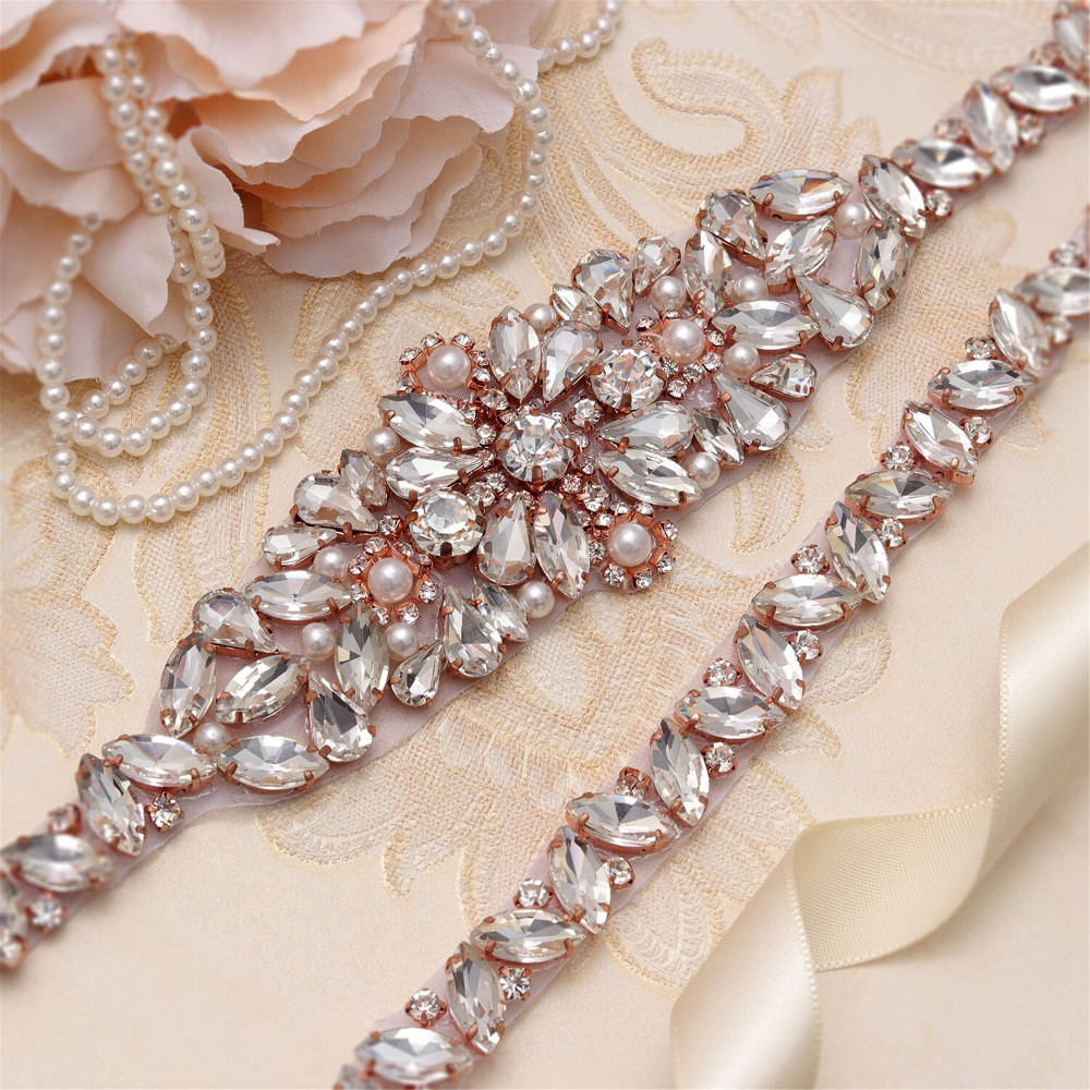 DMA001 Crystal Diamante  Rhinestone Applique Chain 1 Piece