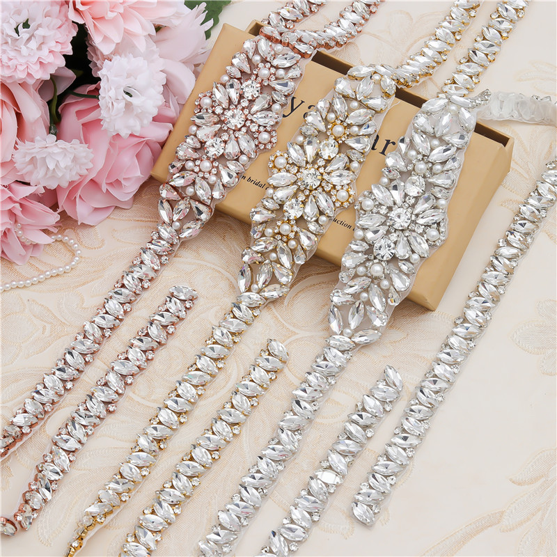 DMA001 Crystal Diamante  Rhinestone Applique Chain 1 Piece