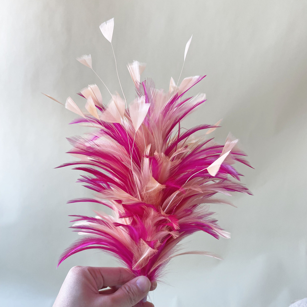 RM207 Feather Mount Stripped Coque Feather Millinery Fascinators Hat Handcraft Headress