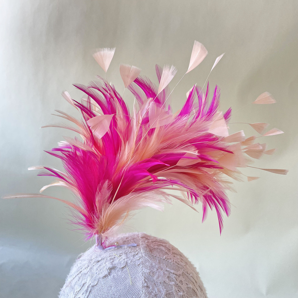 RM207 Feather Mount Stripped Coque Feather Millinery Fascinators Hat Handcraft Headress
