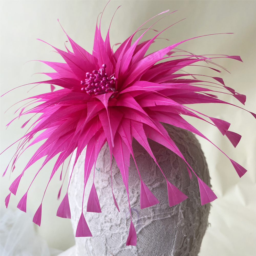 RB133 Feather Flower Millinery Fascinators Hat Handcraft Headress